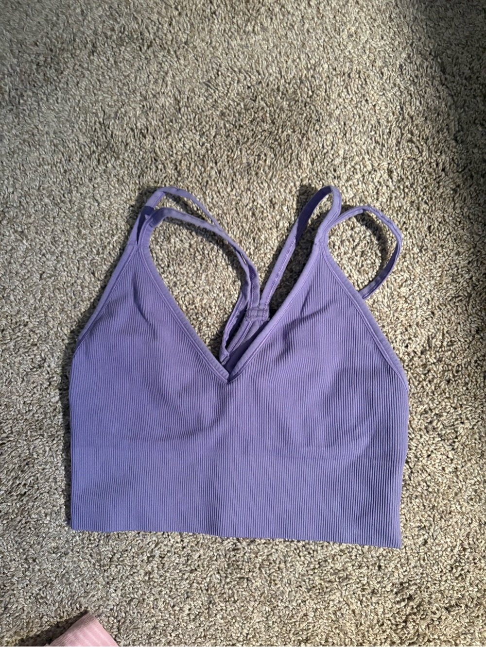DSG Ribbed V-Neck Bralette in Lavender Purple